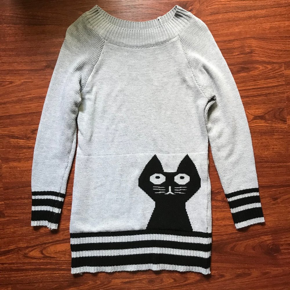 Cute Long Cat Warm Sweater Dress